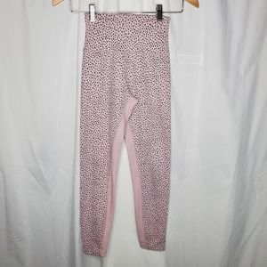 ♡♡ AllFenix High Waist Montana Mauve Pink Polka Dot High Impact Leggings Size XS